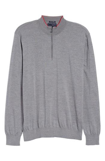 Men's Paul & Shark Quarter Zip Wool Pullover, Size - Grey