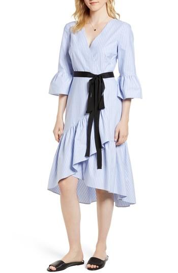 Women's 1901 Ruffle Hem Faux Wrap Dress - Blue