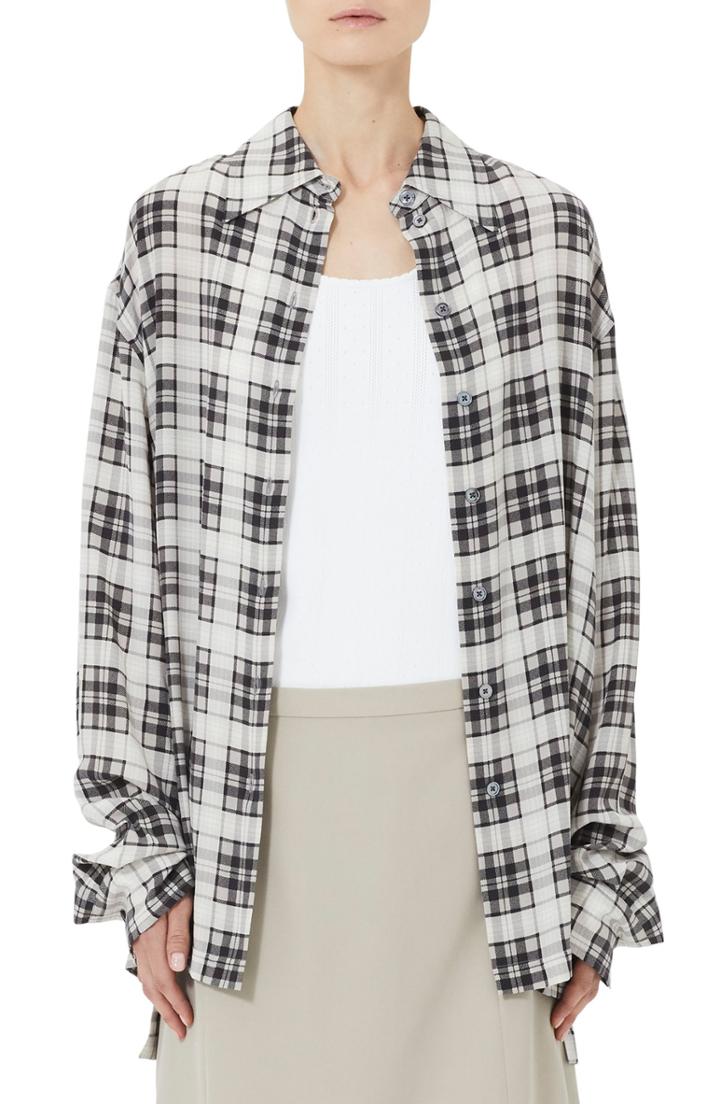 Women's Marc Jacobs Plaid Silk Shirt - Ivory