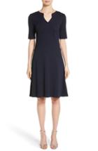 Women's St. John Collection Milano Knit A-line Dress - Blue