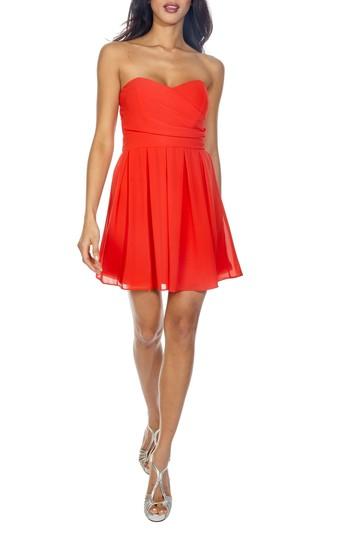Women's Tfnc Elida Pleat Skirt Strapless Fit & Flare Dress - Red