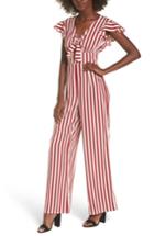 Women's Love, Fire Tie Front Wide Leg Jumpsuit - Red