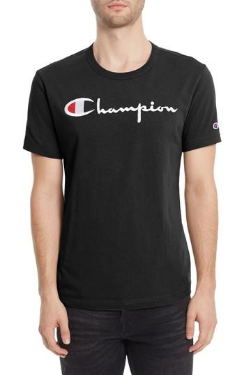 Men's Champion Logo T-shirt, Size - Black