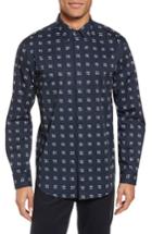 Men's Theory Levy Cross Box Fit Sport Shirt, Size Medium - Blue