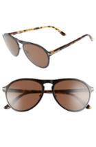 Men's Tom Ford Bradburry 56mm Sunglasses - Shiny Black / Brown