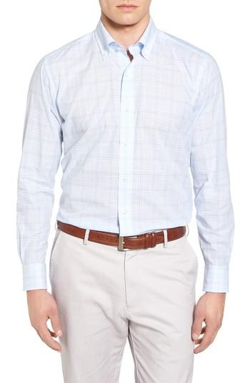 Men's Peter Millar Collection Laguna Plaid Sport Shirt - Blue