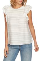 Women's 1.state Stripe Flounce Sleeve Top, Size - Ivory