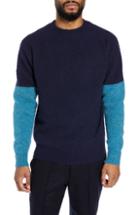 Men's Ymc Skate Or Die Colorblock Wool Sweater - Blue