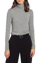 Women's 1901 Bow Back Stretch Cotton Blend Turtleneck Top, Size - Black