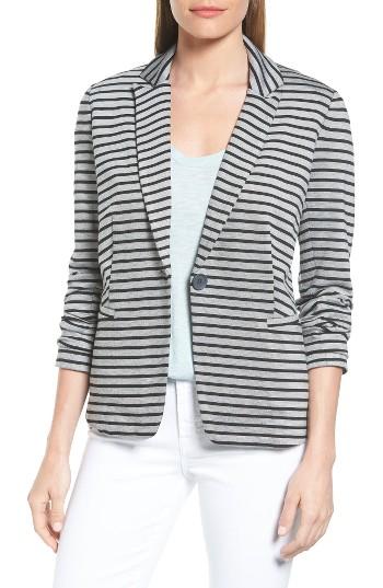 Petite Women's Olivia Moon Knit Blazer P - Grey