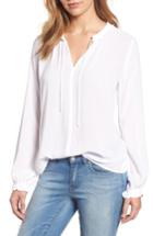 Women's Velvet By Graham & Spencer Ruffle Tie Neck Top - White