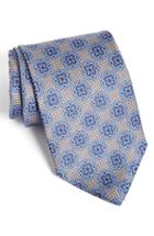 Men's David Donahue Medallion Silk Tie, Size - Black