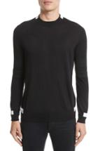 Men's Givenchy Contrast Bands Wool Sweater, Size - Black