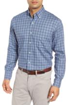 Men's Peter Millar Briar Hill Tartan Plaid Sport Shirt, Size - Blue
