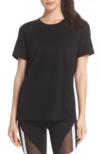 Women's Alo Distressed Tee - Black