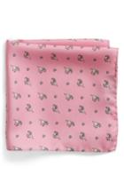 Men's Lazyjack Press Riding Derby Silk Pocket Square, Size - Pink