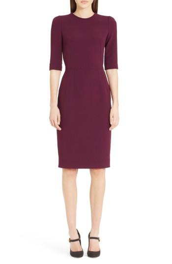 Women's Dolce & Gabbana Stretch Cady Sheath Dress Us / 42 It - Purple