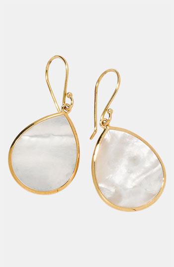 Ippolita 'rock Candy - Mini Teardrop' 18k Gold Earrings Yellow Gold/ Mother Of Pearl