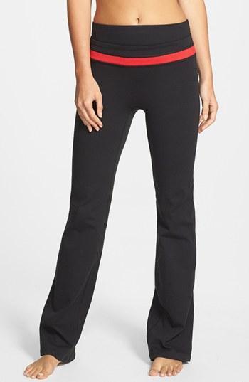 Spanx 'power Color Band' Workout Pants Womens Black/ Spanx Red Size