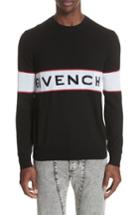 Men's Givenchy Logo Band Wool Sweater, Size - Black