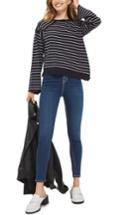 Women's Topshop Asymmetrical Hem Sweater Us (fits Like 0-2) - Blue