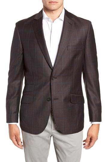 Men's Flynt Regular Fit Super 130's Wool Blazer R - Brown