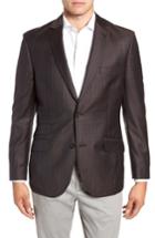Men's Flynt Regular Fit Super 130's Wool Blazer R - Brown