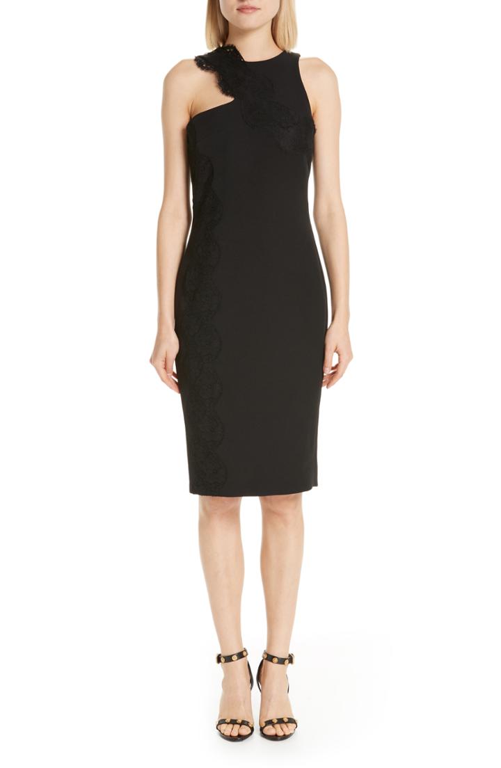 Women's Versace Collection Lace Trim Cutout Sheath Dress Us / 42 It - Black