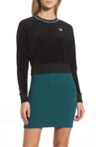Women's Fila Dina Velour Crop Sweatshirt - Black
