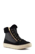 Women's Cougar Dublin High Top Sneaker With Faux Fur Cuff M - Black