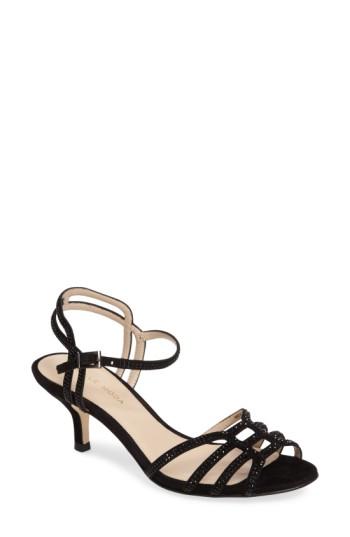 Women's Pelle Moda Alia Embellished Strappy Sandal .5 M - Black