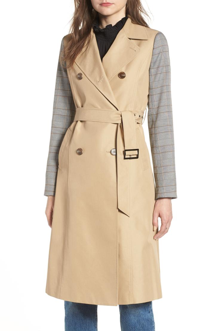 Women's Mural Belted Trench, Size - Brown
