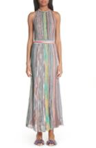 Women's Missoni Metallic Stripe Halter Dress Us / 38 It - Red