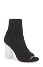 Women's Linea Paolo Hollis Peep Toe Sock Bootie M - Black
