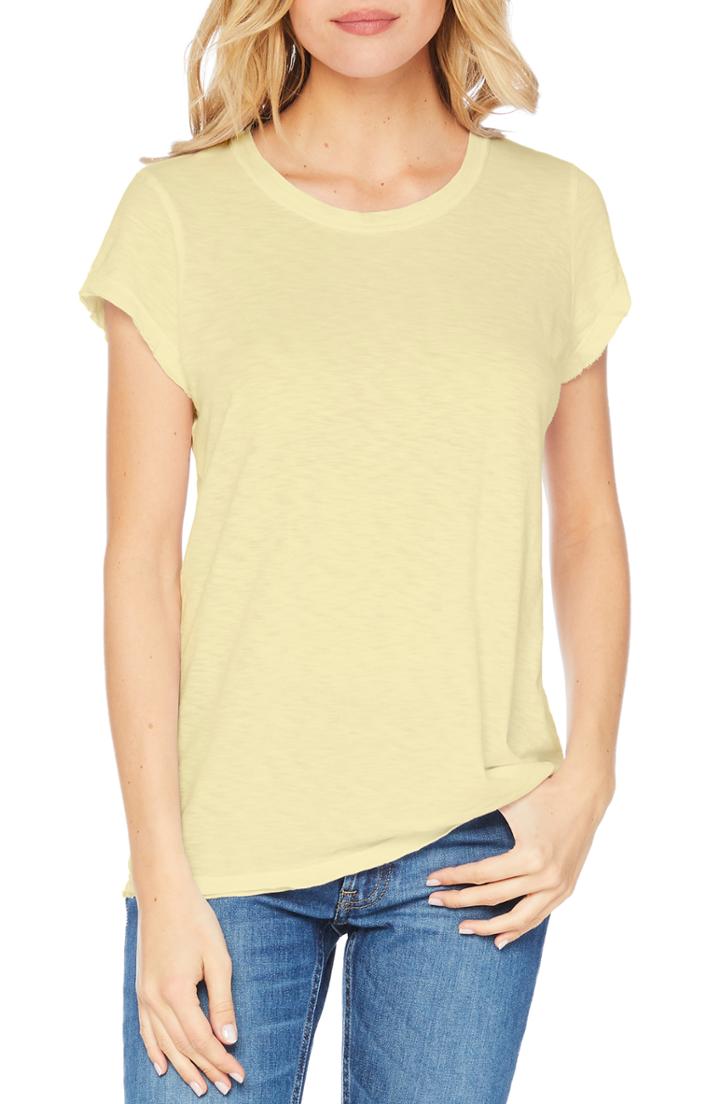 Women's Michael Stars Slub Crewneck Tee, Size - Yellow