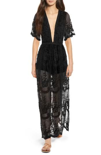 Women's Socialite Lace Overlay Romper - Black