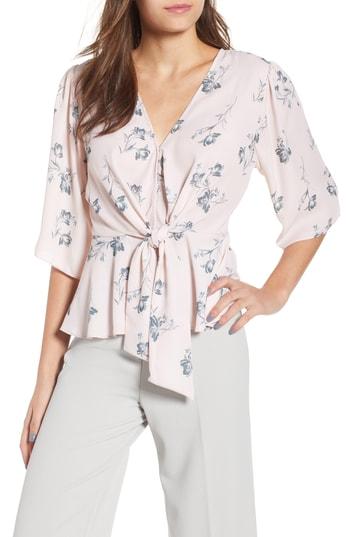 Women's Wayf Plunging Knot Front Top - Pink