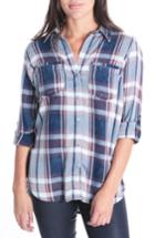 Women's Kut From The Kloth Hannah Button Down Plaid Shirt - Blue