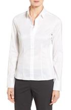 Petite Women's Boss 'bashina' Stretch Poplin Shirt P - White