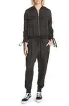 Women's Clu Drawstring Sleeve Jumpsuit - Black