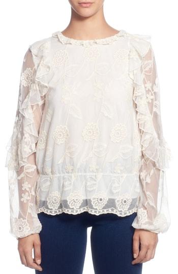 Women's Catherine Catherine Malandrino Ruffle Peasant Top - White