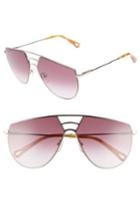 Women's Chloe Negative Space 62mm Oversize Aviator Sunglasses - Gold/ Wine