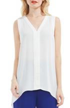 Women's Vince Camuto Ribbon Trim High/low Blouse - White