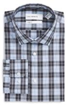 Men's Calibrate Trim Fit Non-iron Plaid Stretch Dress Shirt .5 34/35 - Purple