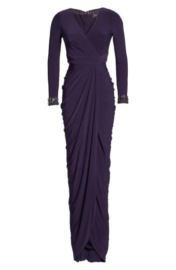 Women's Adrianna Papell Beaded Jersey Gown - Purple