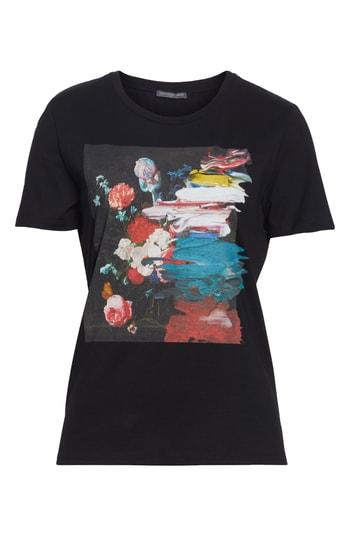 Women's Alexander Mcqueen Paint Smudge Graphic Tee Us / 44 It - Black