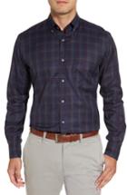 Men's Paul & Shark Silver Collection Windowpane Sport Shirt - Blue