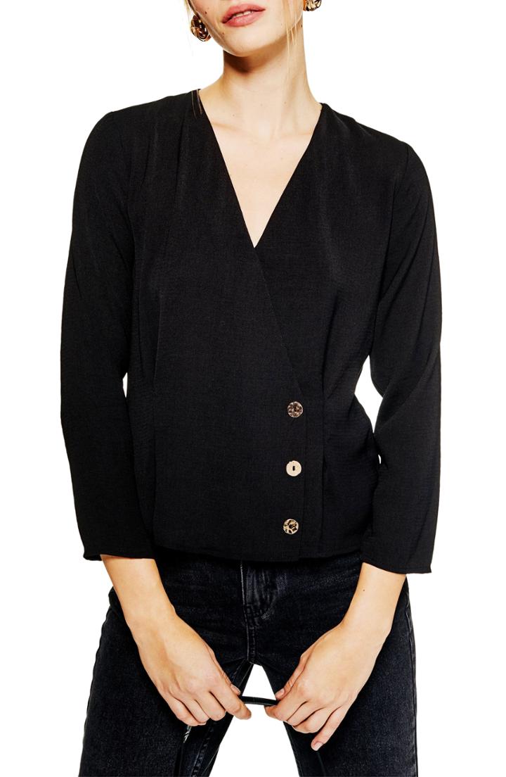 Women's Opening Ceremony Pointelle Detail Ruffle Trim Sweater - Ivory