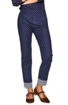 Women's Boden Richmond Polka Dot Stripe Contrast Ankle Pants (similar To 14w-16w) - Blue