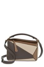 Loewe Small Puzzle Tricolor Leather Bag - Brown